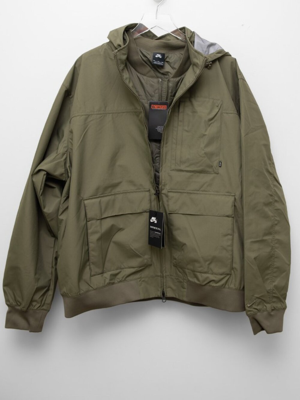 Nike SB Shield 2-in-1 Winterized Skate Jacket + Vest Olive Green Size XXL New